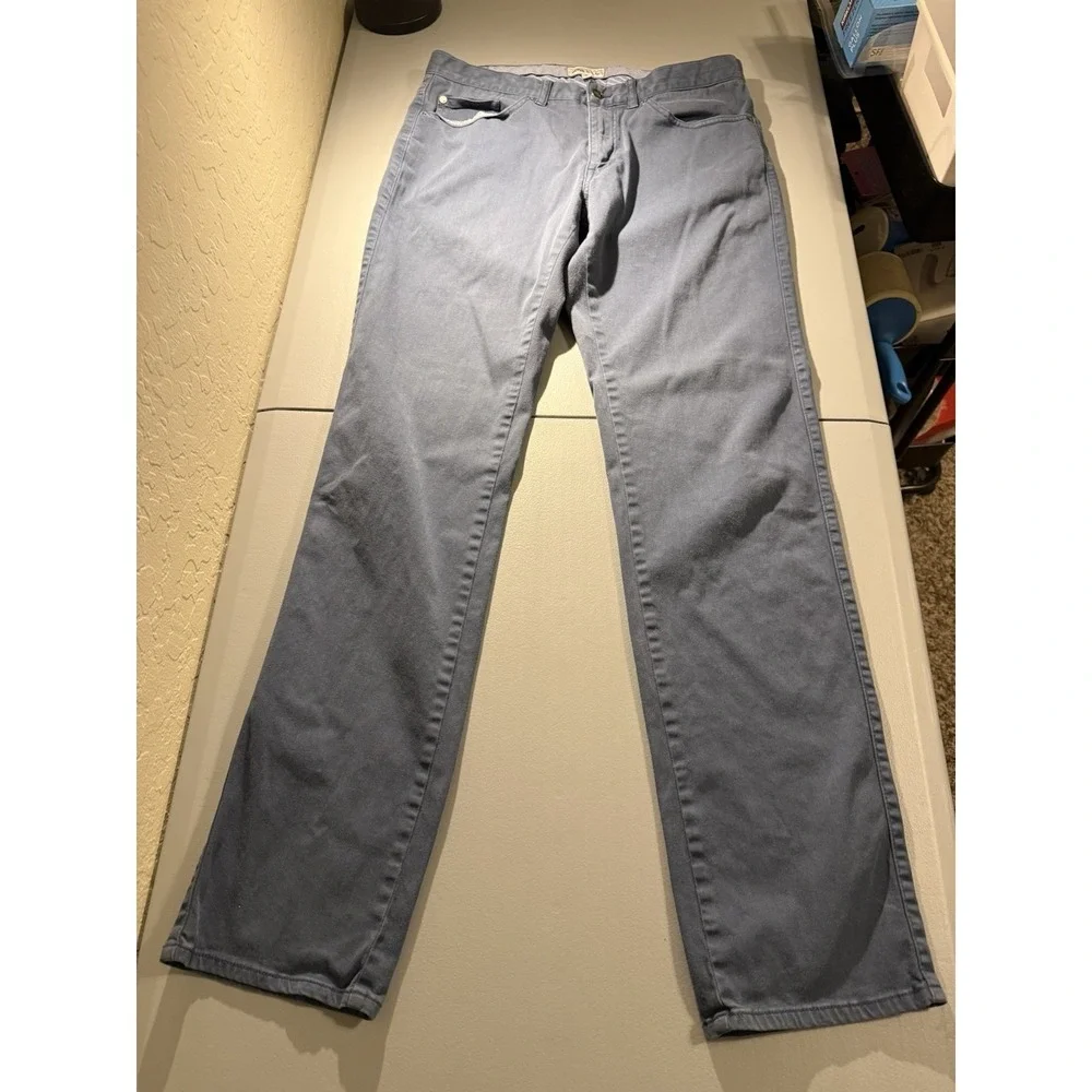 Peter Millar Crown Ultimate Sateen Pants Men 32x32 Blue‎ Straight Fit 5-Pocket